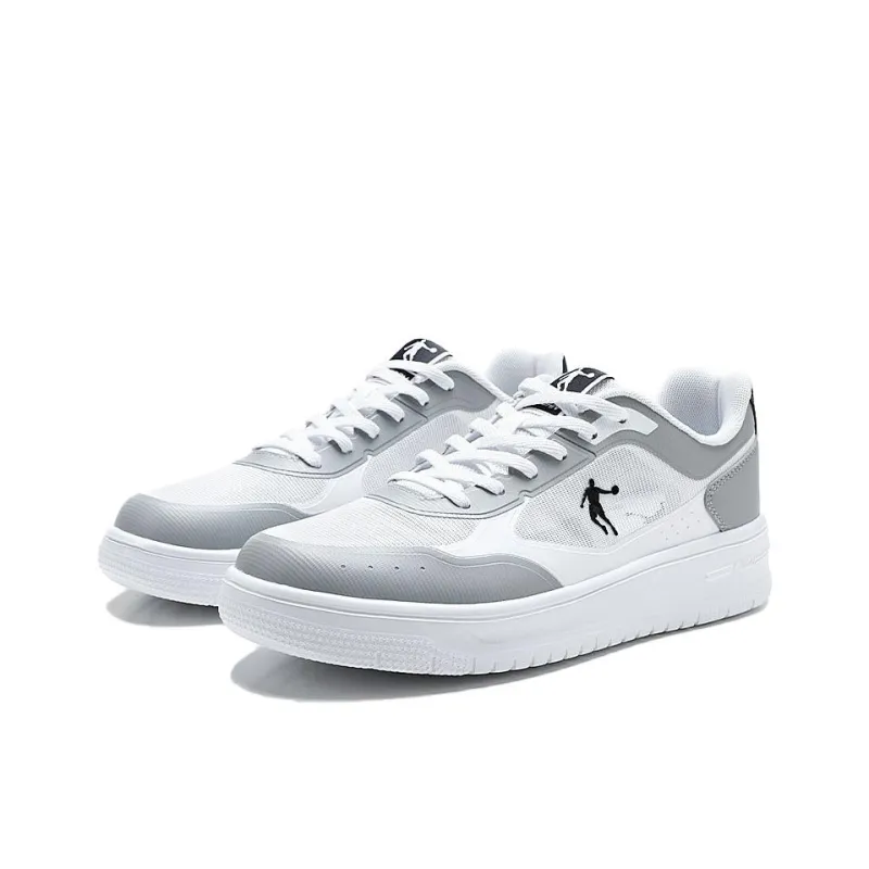 QIAODAN Dry Slip Resistant, Lightweight, And Breathable Low Top Skateboard Shoes Men's Jordan White Cloud Gray-2