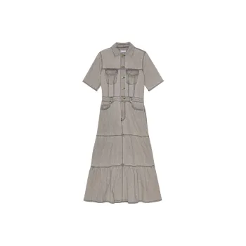 GANNI Tiered Denim Maxi Dress