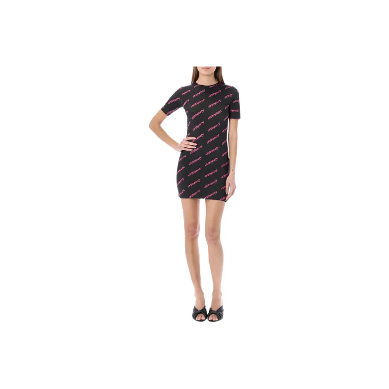 Vetements Fitted Mini T Shirt Dress 'Black/Pink'-0