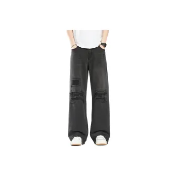OVERPROTECTION Jeans Unisex Black Gray Color