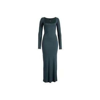 SKIMS Soft Lounge Long Sleeve Dress Long-Sleeved Dresses Women's Cypress/Teak Color