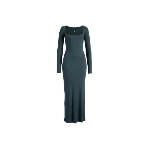 SKIMS Soft Lounge Long Sleeve Dress Long-Sleeved Dresses Women's Cypress/Teak Color