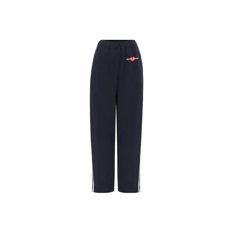 With Jean Knitted Sweatpants Women's Marine Blue-0