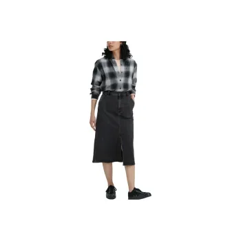 UNIQLO Denim Long Skirts Women's Dark Gray
