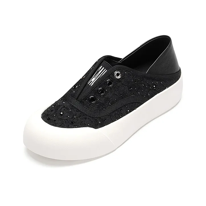 Le Saunda Abrasion Resistant Height Increasing Low Top Skateboard Shoes Women's-3