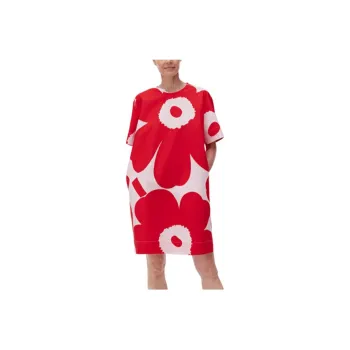 Marimekko FW24 Short Sleeved Dresses Women's Red/Light Pink