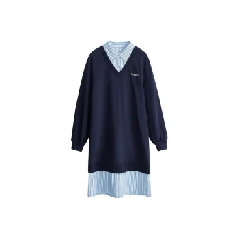 Initial Language Long Sleeved Dresses Women's