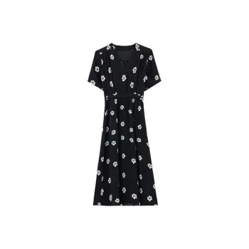 HUASJ Short Sleeved Dresses Women's Black