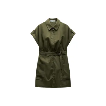 ZARA Short-Sleeved Dresses Women's Green