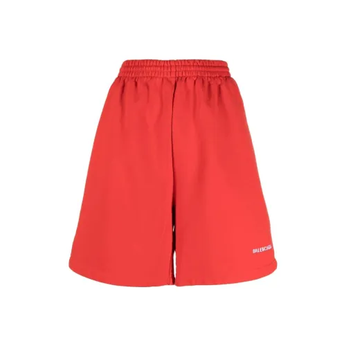 Balenciaga Logo Sweatshorts Red