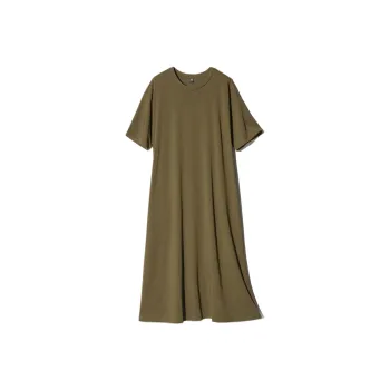 UNIQLO AIRism Mesh Series Short Sleeved Dresses Women's Olive