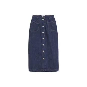 FRAME Denim Long Skirt Women's Blue