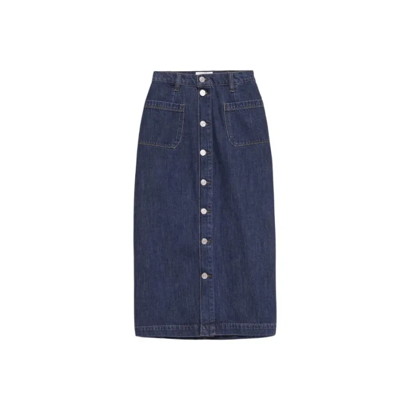 FRAME Denim Long Skirt Women's Blue-0