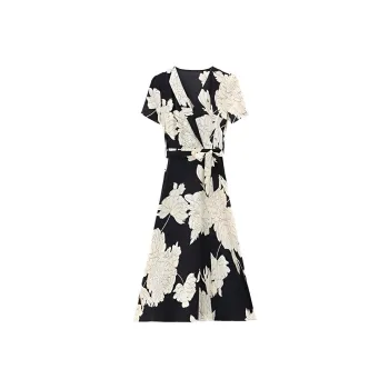 HUASJ Short Sleeved Dresses Women's Black