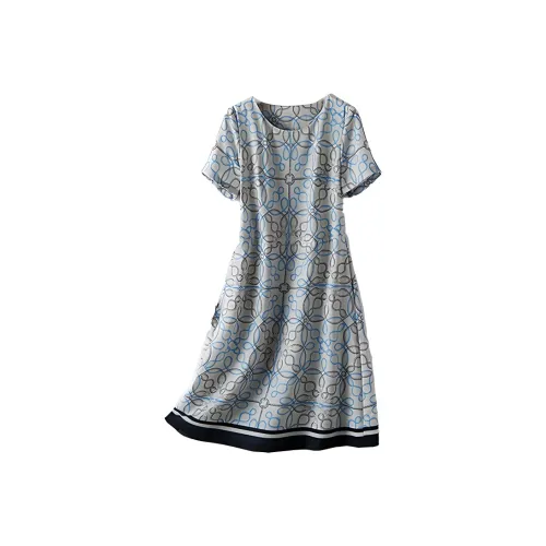 Mapping Short Sleeved Dresses Women's Sky Blue