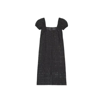 GANNI Broderie Anglaise Midi Dress