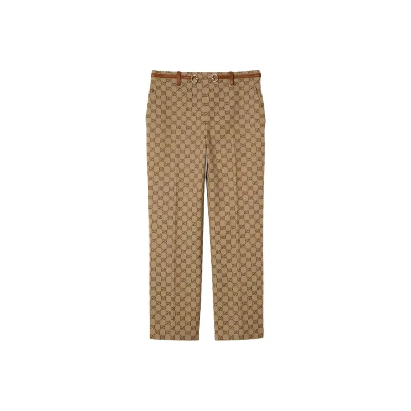 GUCCI Horsebit Detailed Gg Pants-0