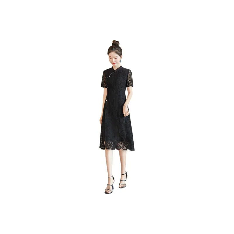 Cypress House Short Sleeved Dress Women's Black-0