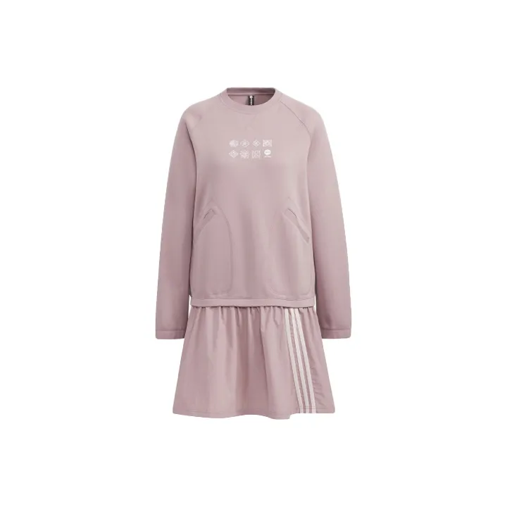 Adidas Neo Long Sleeved Dresses Women's Purple Pink-0
