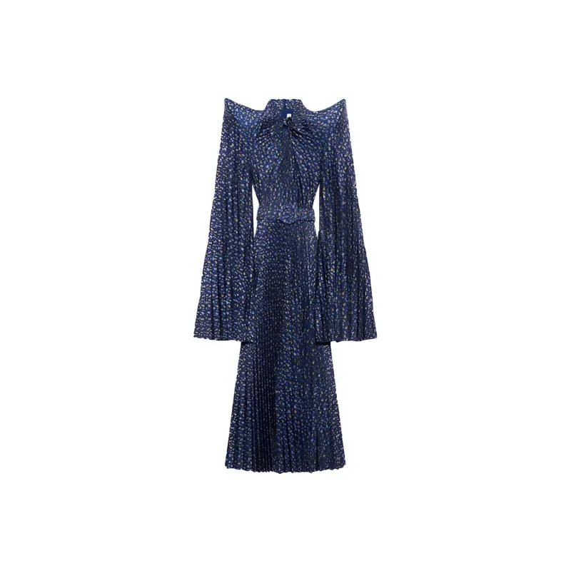 Balenciaga Long-Sleeved Dresses Women's Blue-0