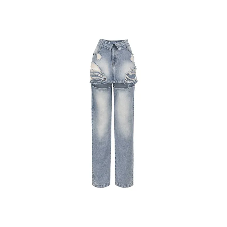 WooHa Straight Jeans Women's Blue-0