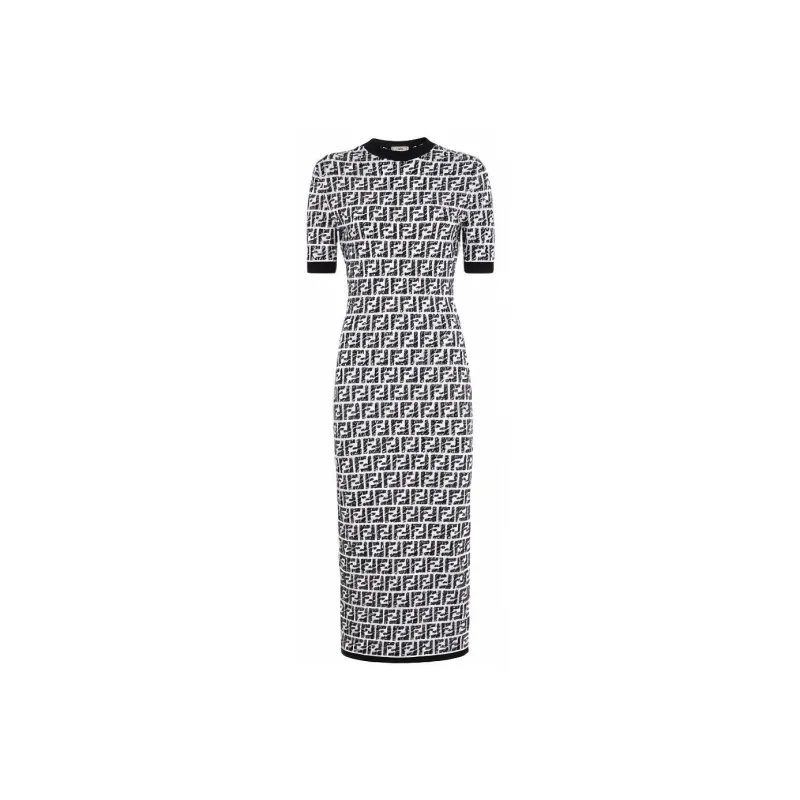 FENDI Short-Sleeved Dresses Women's Black-0