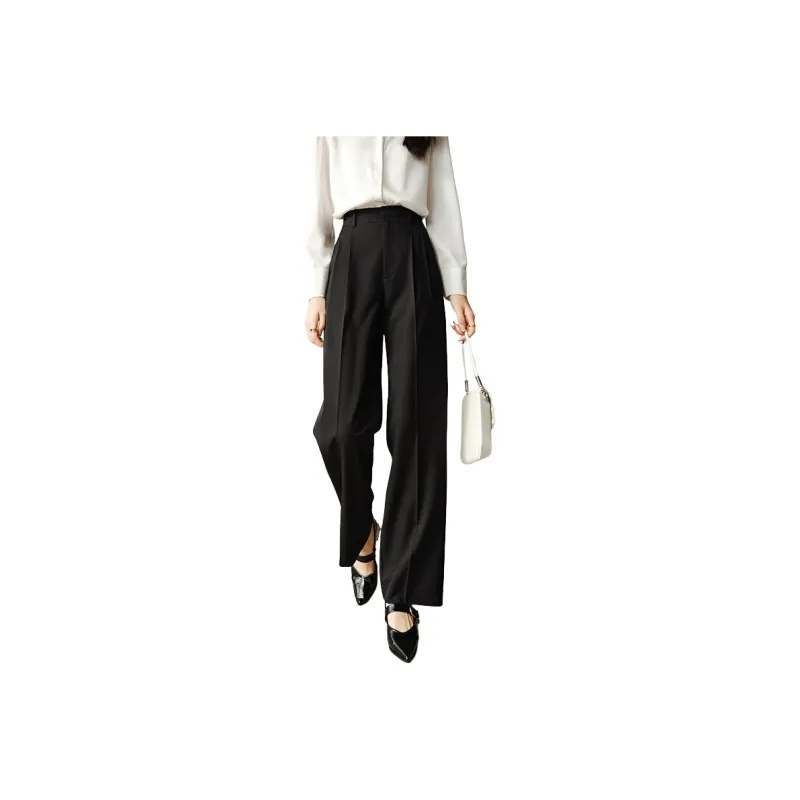 Late White Casual Pants Women's Dark Blue-4