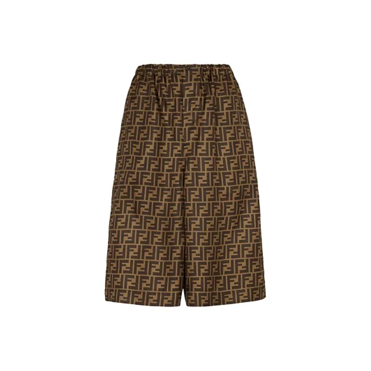 FENDI FF print Knee length Shorts-0