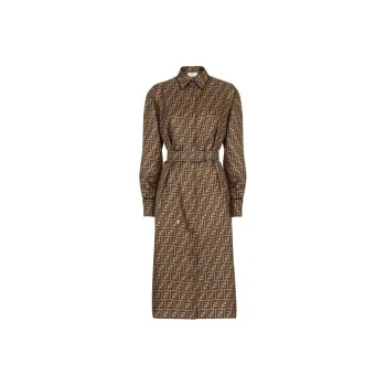 FENDI Long Sleeved Dresses Women's Brown