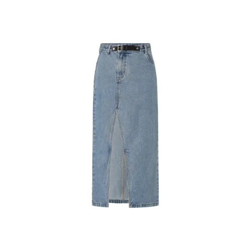 MOCO Denim Long Skirts Women's Denim Blue
