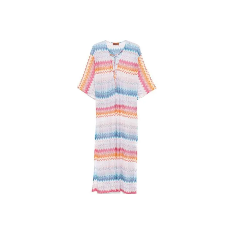 MISSONI Zig-Zag Tied-Waist Long Dress-0