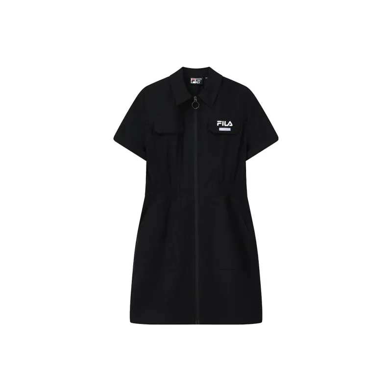 FILA Short Sleeved Dress Women's Jet Black-0