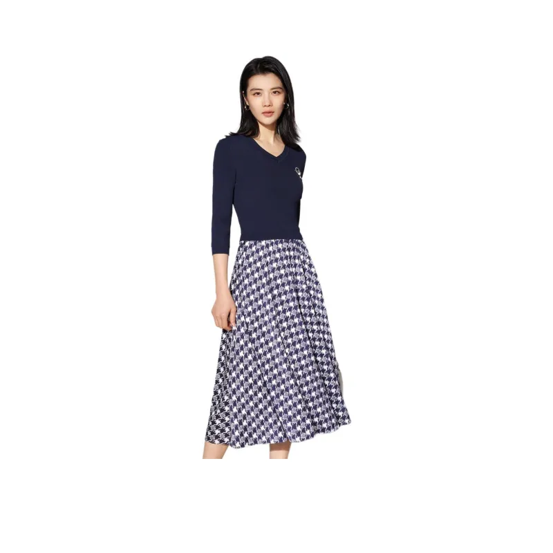 BBLLUUEE Long Sleeved Dress Women's Ink Blue-0