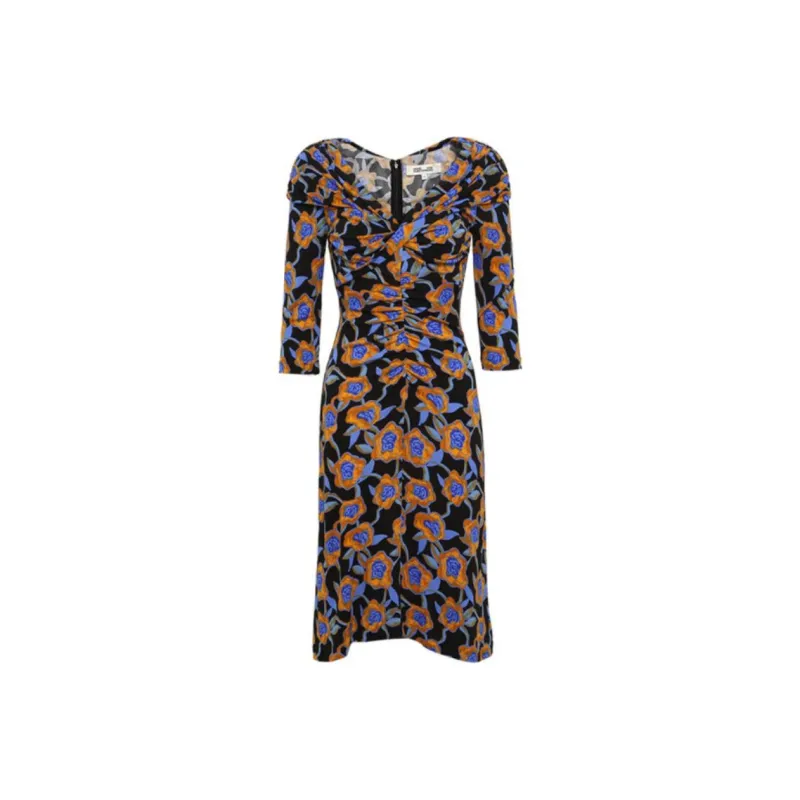 DVF Diane Von Furstenberg SS24 Long-Sleeved Dresses Women's Coffee-0