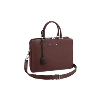 LOUIS VUITTON ARMAND Leather Briefcase Medium Size Men's Brown
