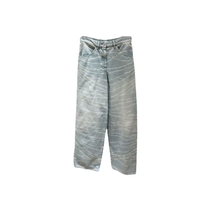 CHANEL 25P Spring Summer Preview Collection Jeans Women's Blue White-0