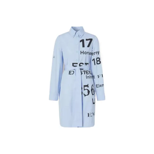Burberry FW22 Long Sleeved Dresses Women
s Blue