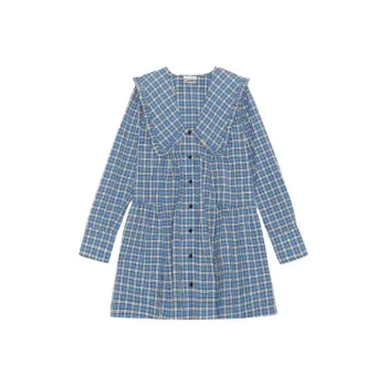GANNI Long Sleeved Dresses Women's Blue