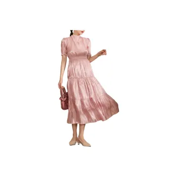 QIAOYUHUAZUN Short Sleeved Dresses Women's Pink