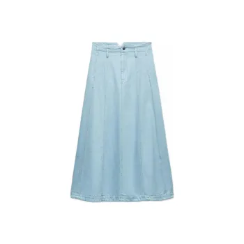 ZARA Denim Long Skirts Women's Medium Blue