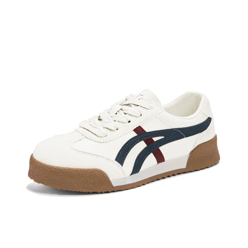 La Chapelle Anti-Slip And Wear-Resistant Height Increasing Rebound Low-Top Casual Shoes Women's White Blue-1