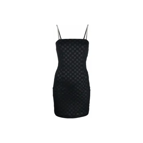 Alexander McQueen Spaghetti Strap Denim Mini Dress