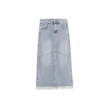 ZVJH Denim Long Skirts Women's
