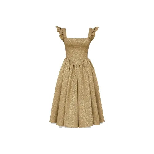 HOUSE OF CB Alessandra Short Sleeved Dress Women's Gold/Gold