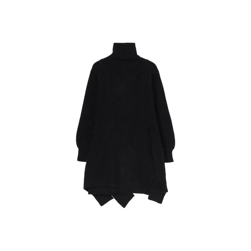 Yohji Yamamoto Roll Neck Asymmetric Long Sleeved Jumper-0