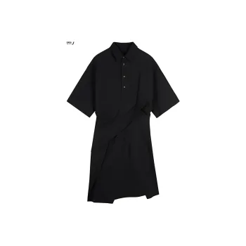 Jiangnan Commoner Short Sleeved Dress Women's Black