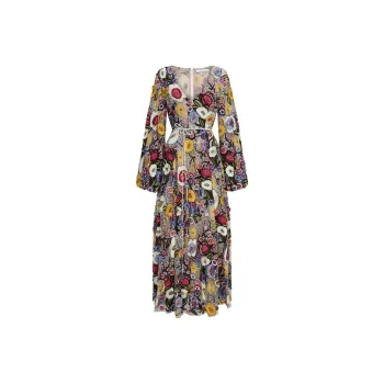 RACHEL GILBERT Lyra Floral embroidery Midi Dress