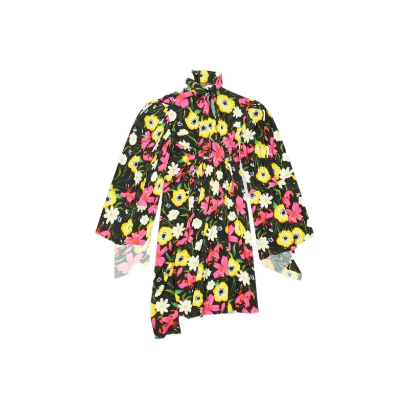 Balenciaga FW22 Long-Sleeved Dresses Loose Fit Style Women's Multicolor-0