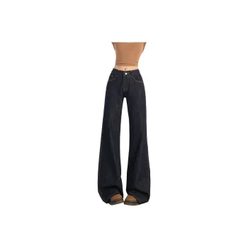 FAIRWHALE Loose Fit Wide Leg Jeans Women's Denim Blue