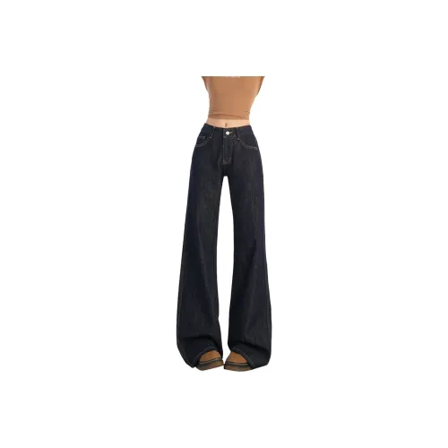 FAIRWHALE Loose Fit Wide Leg Jeans Women's Denim Blue